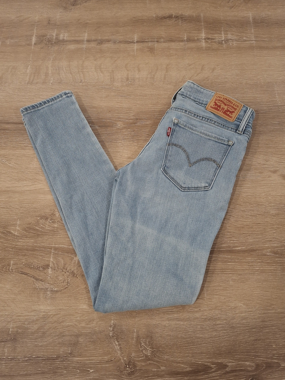 Levi's 711 Skinny Jeans Women's W25 L28 Light Wash Blue Denim - Picture 5 of 14